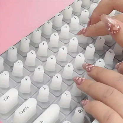 Silicone Laptop Keyboard Film Long Nails Convenien Key Caps