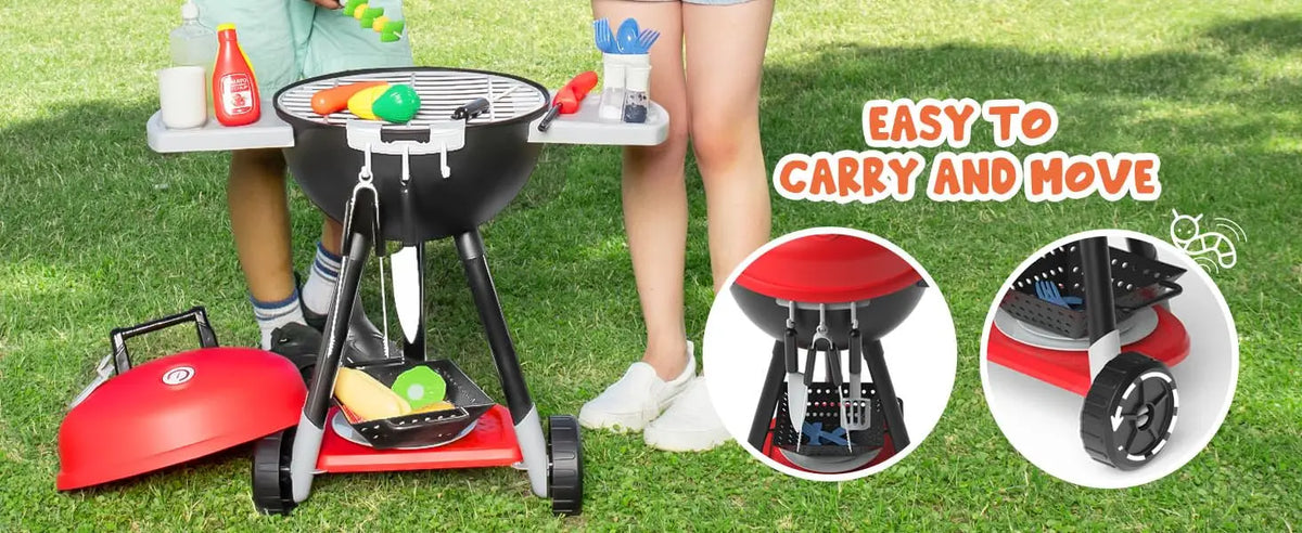 Kitchen Toy Set BBQ Play Grill, Cooking Toy Set for Kids