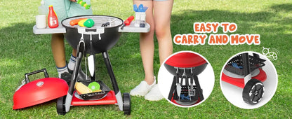 Kitchen Toy Set BBQ Play Grill, Cooking Toy Set for Kids