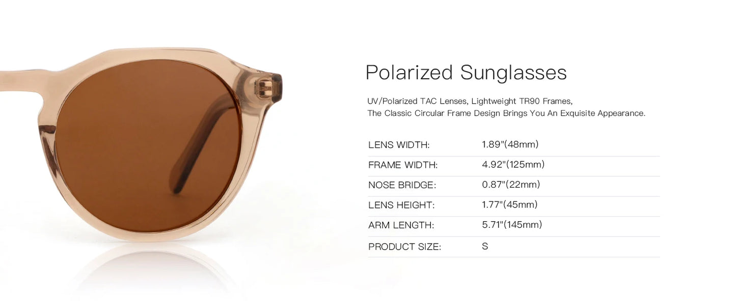 ZENOTTIC Vintage Round Polarized Sunglasses for Men Women