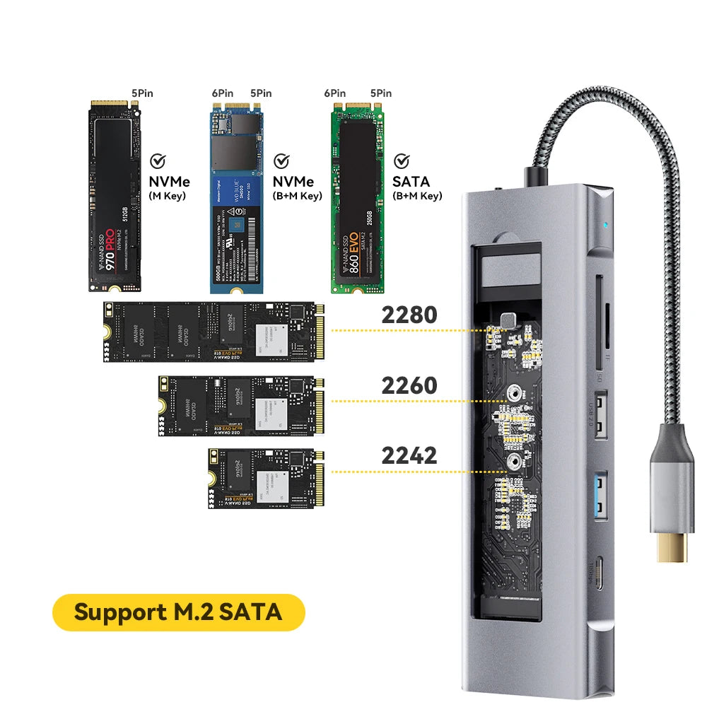 8-IN-1 USB HUB With Disk Storage