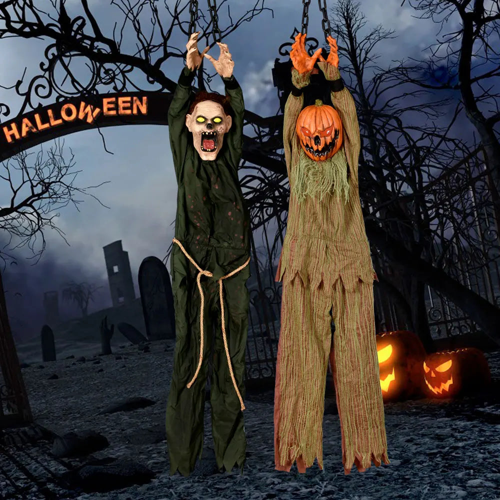 Halloween Decoration Hanging Pumpkin Head Scream