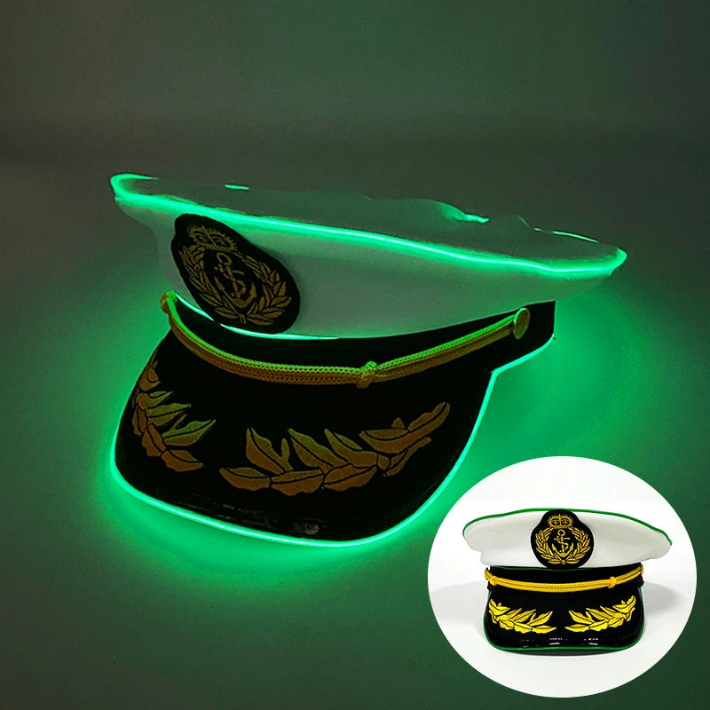 Halloween LED Black Pirate Hat For Adult Pirate Theme Party