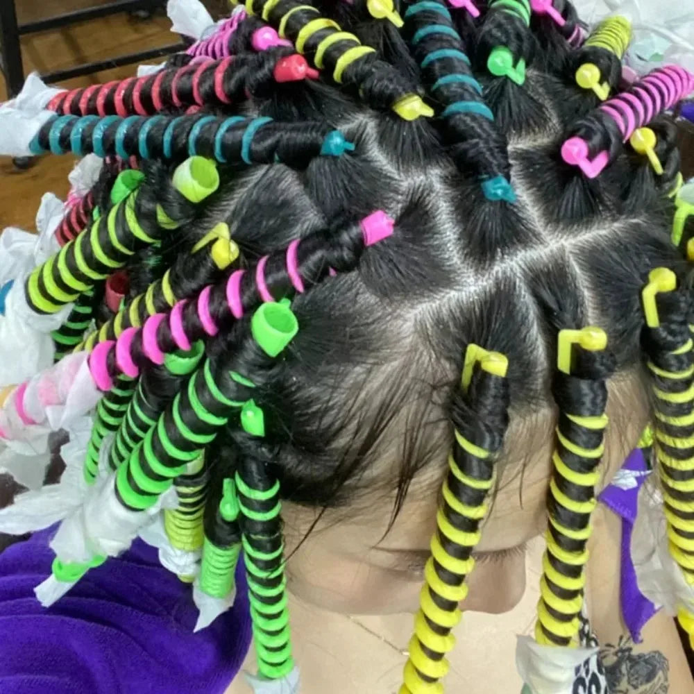 Set Heatless Curls Mixed Color Spiral Hair Styling Tools