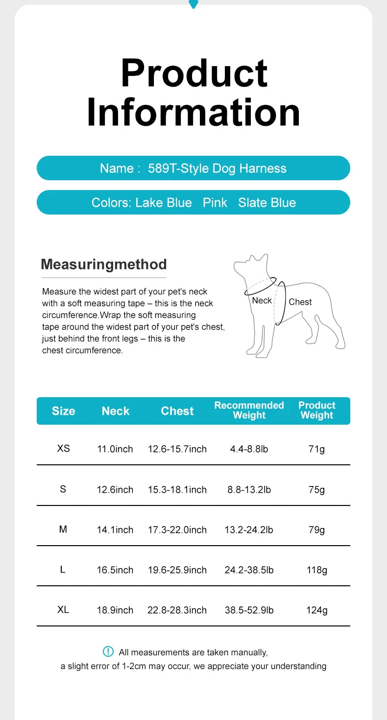 Dog Harness No Pull T-Shape Breathable Spring Summer