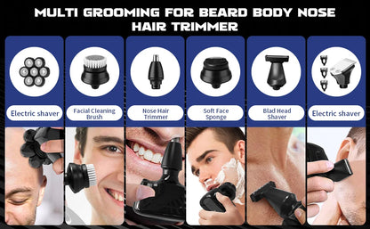 Electric Shaver for Men 7D Magnetic Floating Wet/Dry Head Razor