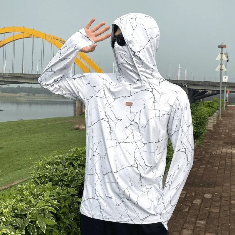 Men's Summer Outdoor Cycling Fiing Sun Protection Ice Silk