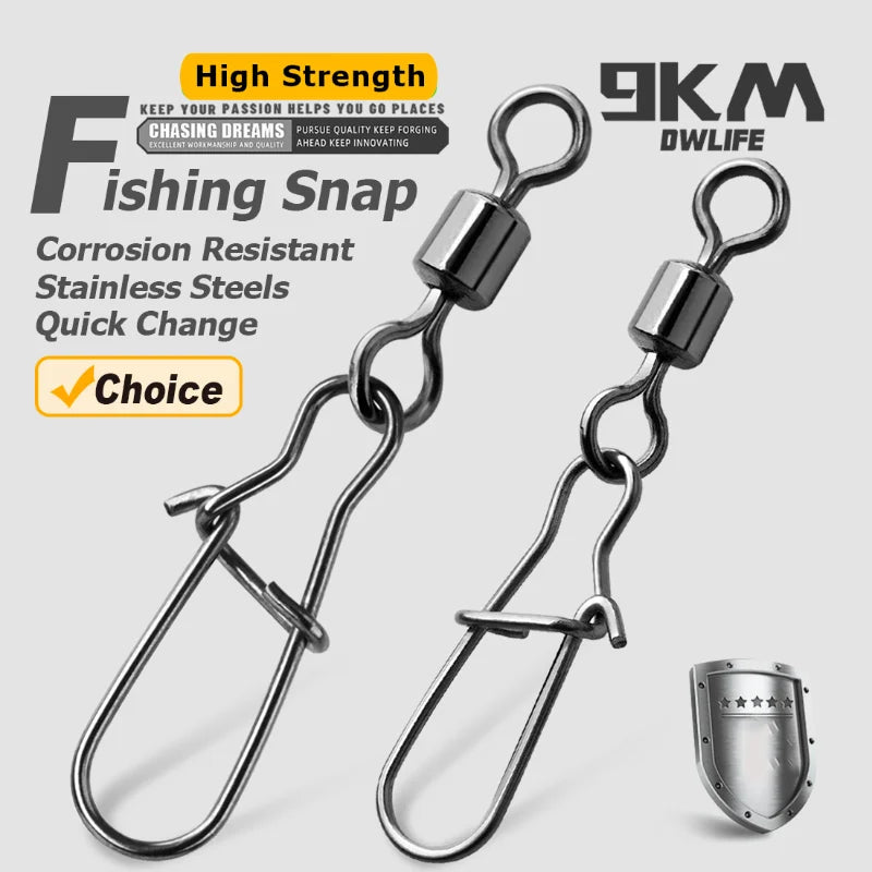 Duo-Lock Snap Swivels 50~200Pcs Fishing Swivel Snap