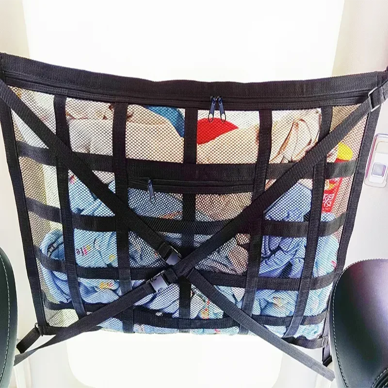 Car Ceiling Storage Net Pocket Auto Stowing Tidying