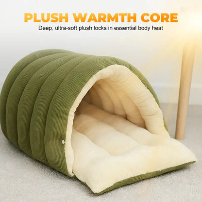Heated Cat Bed Winter Warm Plush House