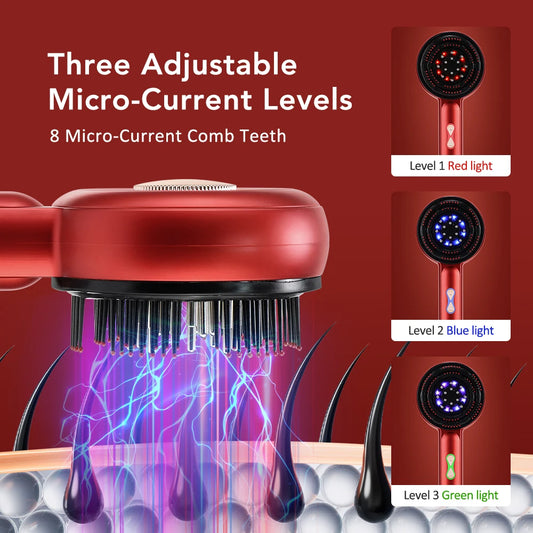 Electric Micro-current Massage Comb Red Light Hair Care