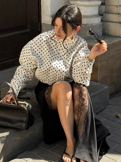 HH Fashion Women's Polka Dot Print Short Coats