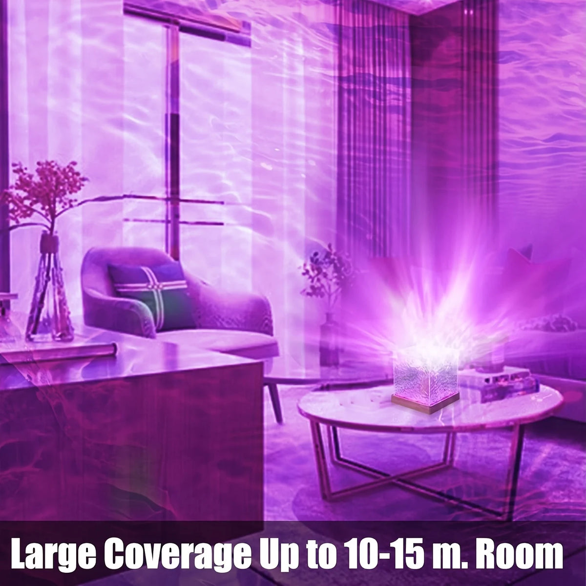 Rechargeable Shower Lamp with 16-Color Wave Projector