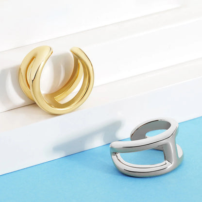 Trendy Minimalist High Polish Ring For Women IP 18K Plated