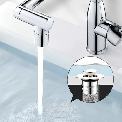 Long Pop-Up Sink Drains Filter Bathroom Press Bounce Basin