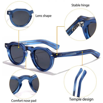 HBK Vintage Simple Round Men Sunglasses