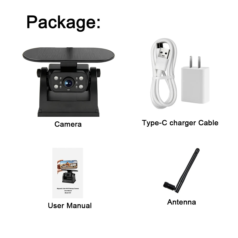 1080P WiFi Magnetic Solar Wireless Backup Camera