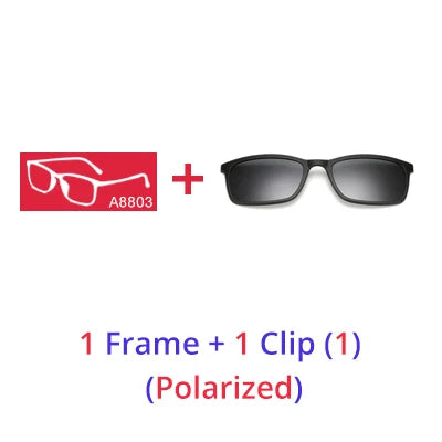 5 In 1 Magnetic Clip On Glasses TR90 Optical Eyeglass