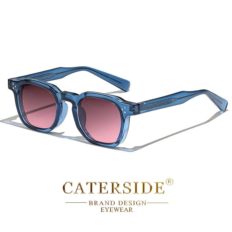 CATERSIDE Retro Punk Men Sunglasses Small Frame Square