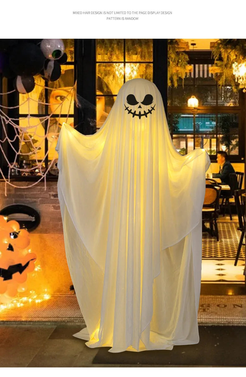 Scary Standing Ghost Glow-in-the-Dark Halloween Decoration
