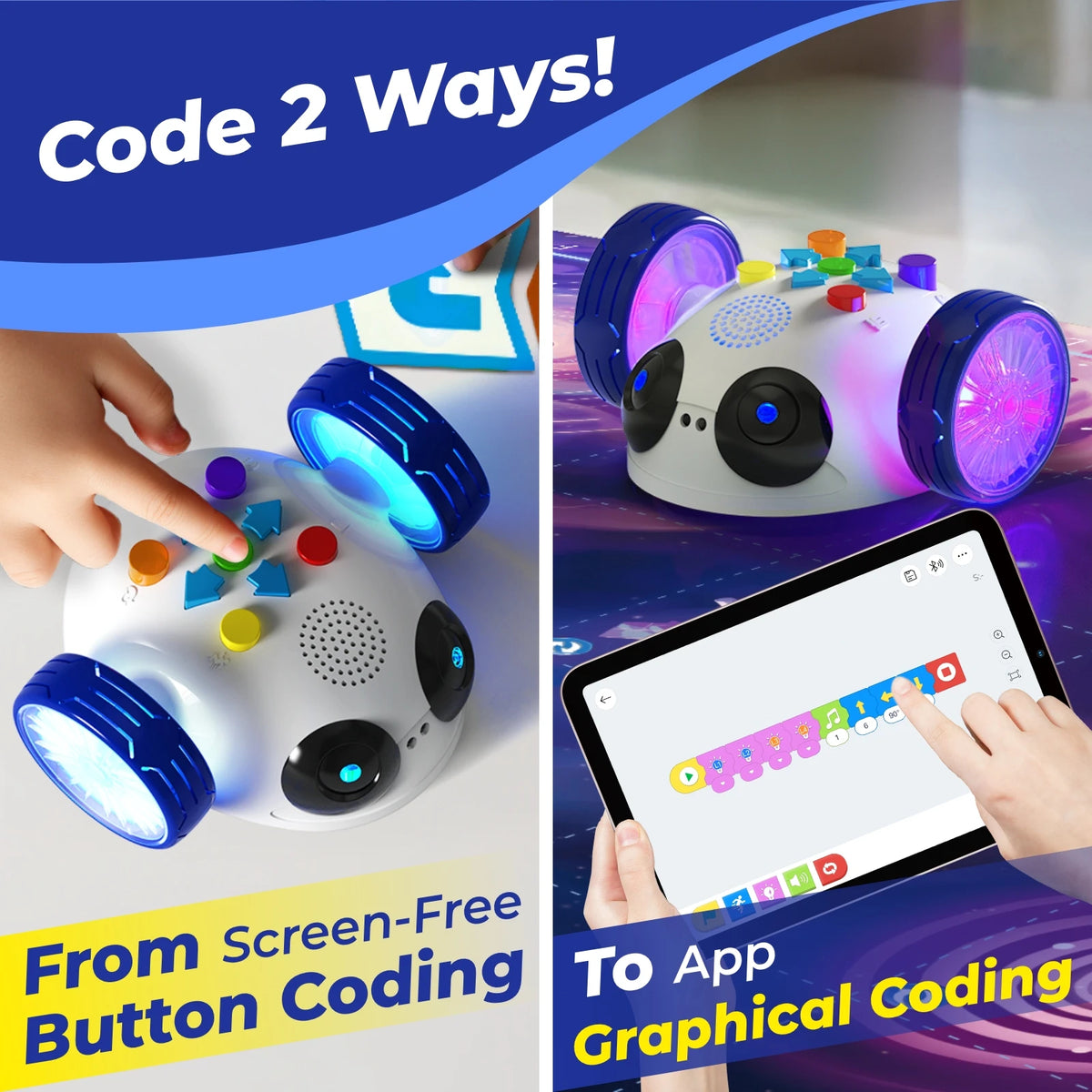Apitor Mini Robot Wheels Coding Robot Toys Screen