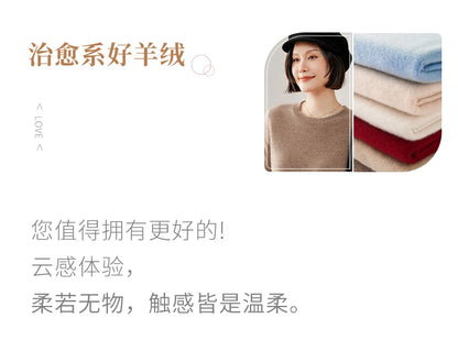 100% Pure Goat Cashmere Knitted Pullovers O-Neck
