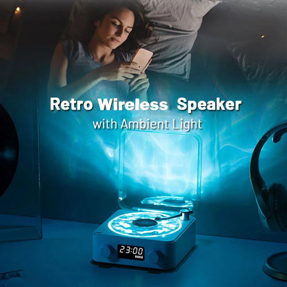 Retro Turntable Speaker With White Noise Wireless Bluetooth