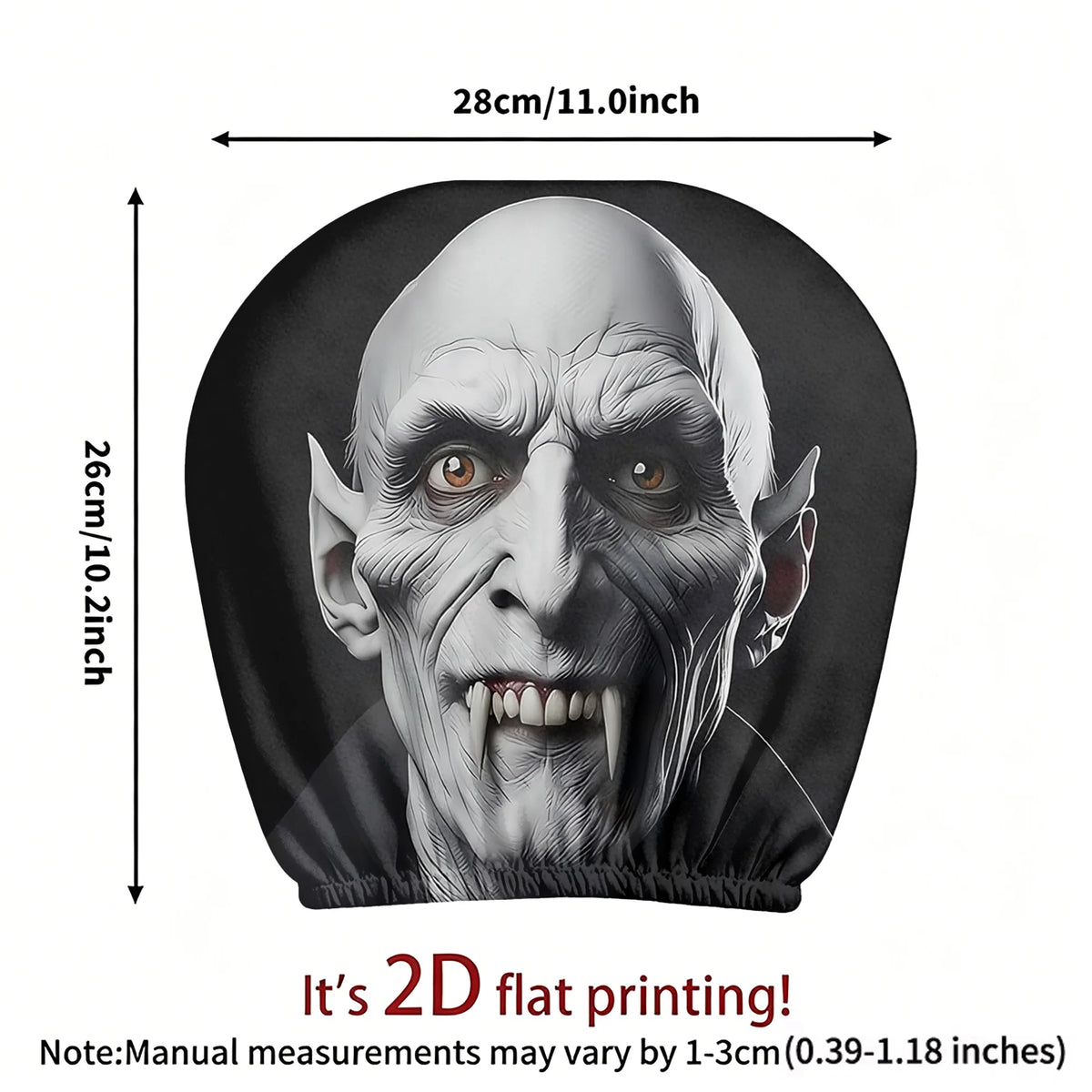2pcs vampire-themed car headrest covers adding a spooky