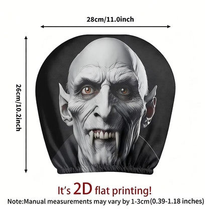 2pcs vampire-themed car headrest covers adding a spooky