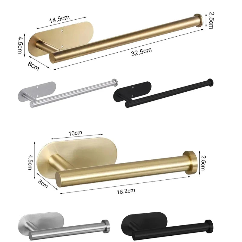 Adhesive Toilet Paper Holder Stainless Steel Wall Mount
