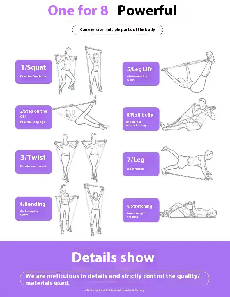 Pilates Stick - Adjustable Fitness Bar for Home Workout Yoga