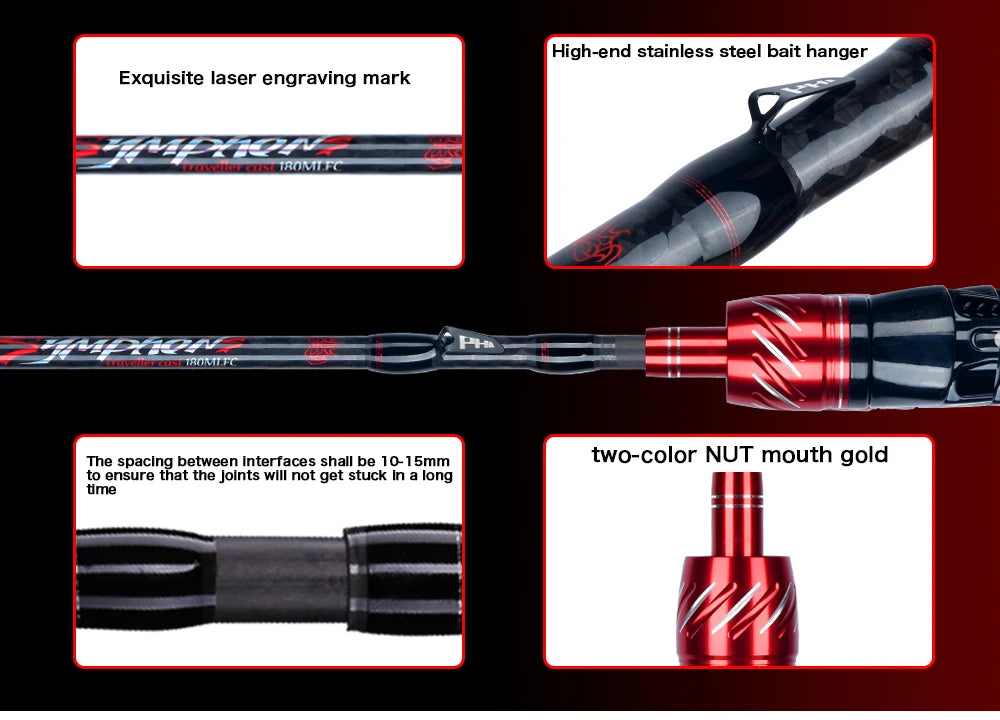 Carbon Fishing Rod for Travelers Baitcasting