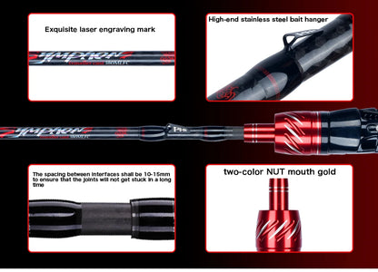 Carbon Fishing Rod for Travelers Baitcasting