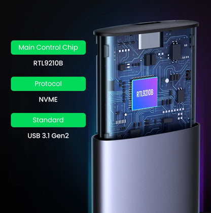 UGREEN M2 SSD Case NVME SATA Dual Protocol M.2 to USB Type C