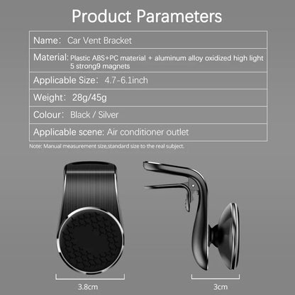 Magnetic Car Phone Holder Air Vent Clip Mount Rotation