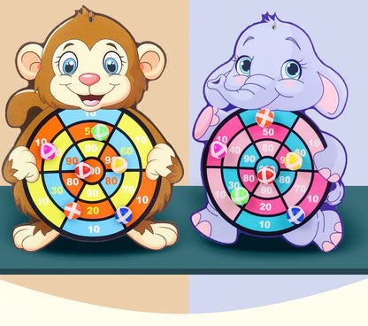 Child Montessori Toys Cartoon Animal Dart Board Sticky Ball