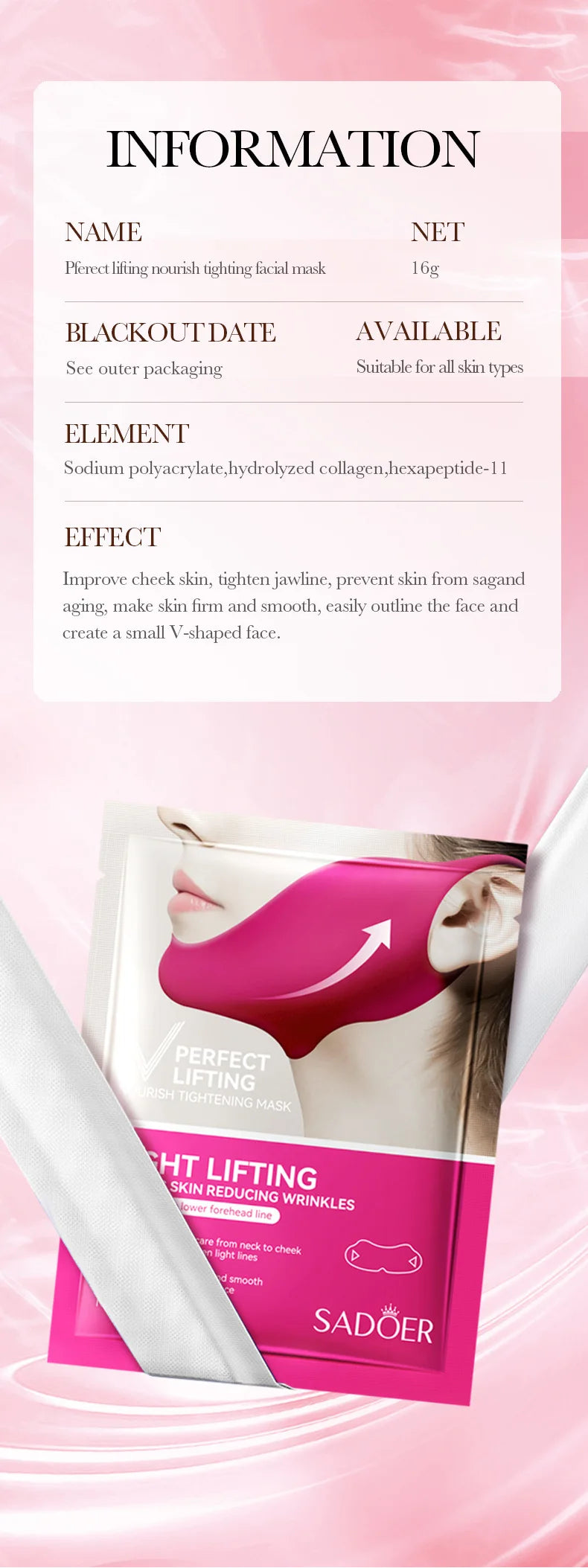 V-Shape Firming Face-lift Slimming Mask Removal