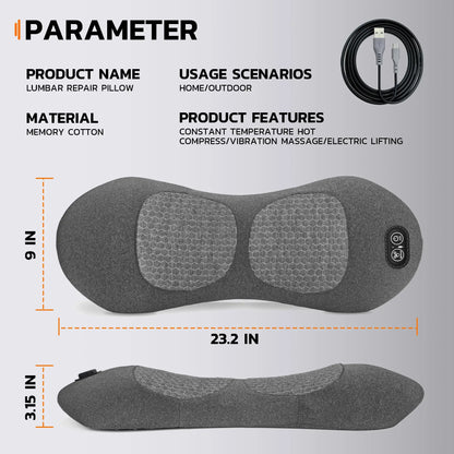 3 in 1 Back Massager - Electric Lumbar with Heat Relaxation
