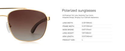 ZENOTTIC Trend Wood Polarized Sunglasses for Men