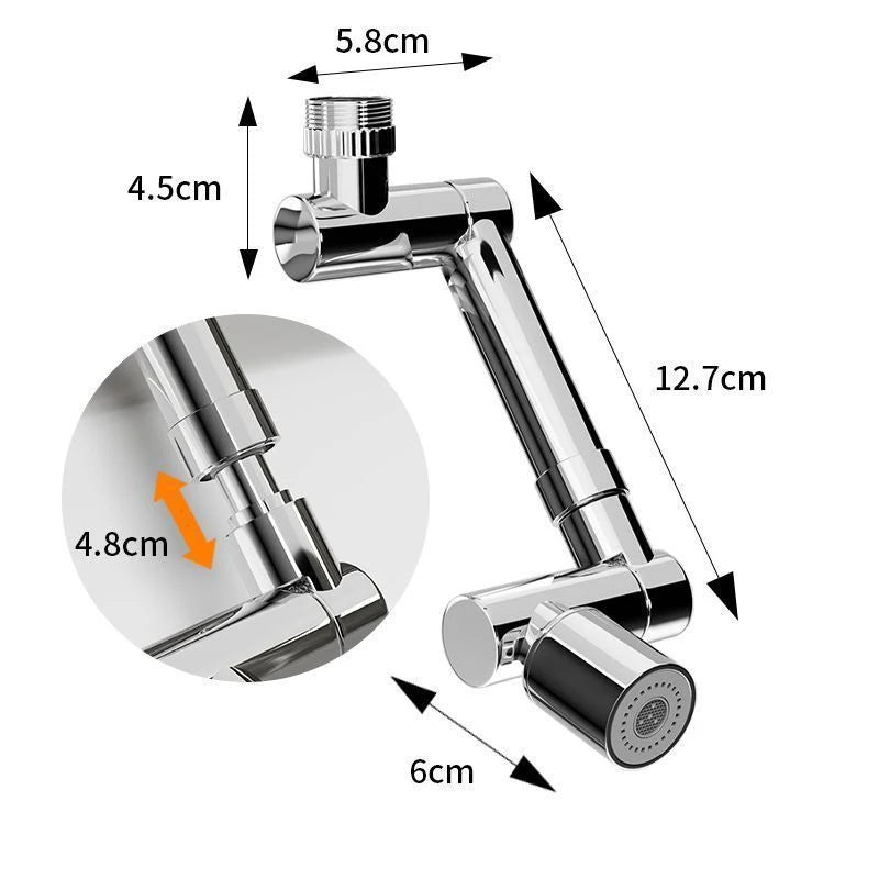 1440° Rotatable Scalable Metal Faucet Bathroom Tap