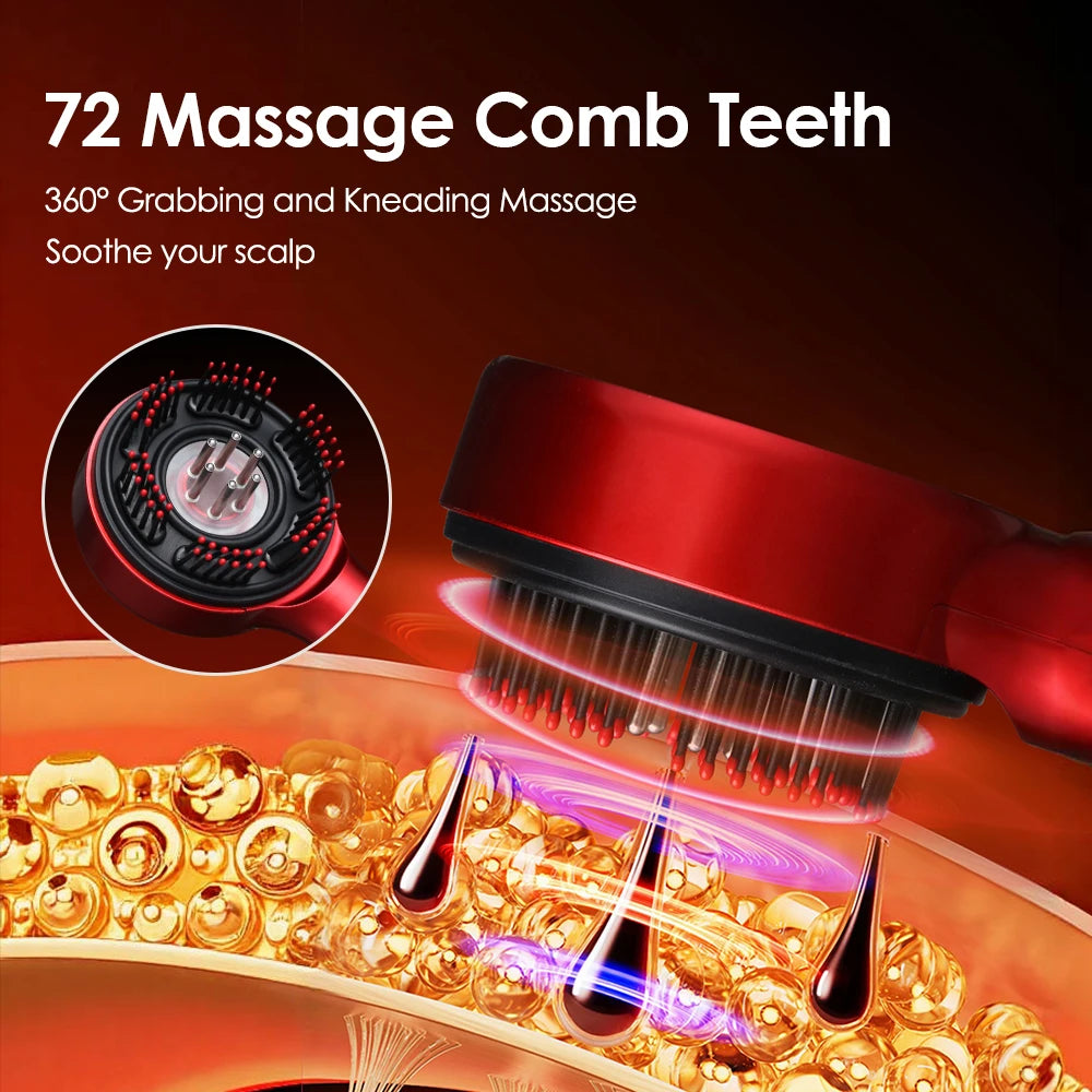 Electric Micro-current Massage Comb Red Light Hair Care