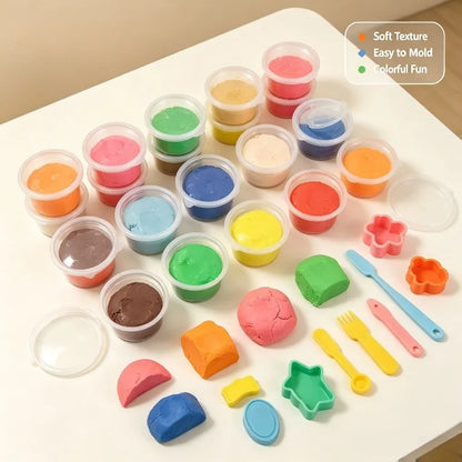 12 Colors Kids Playdough Set Clear Cup Safe Clay Dough