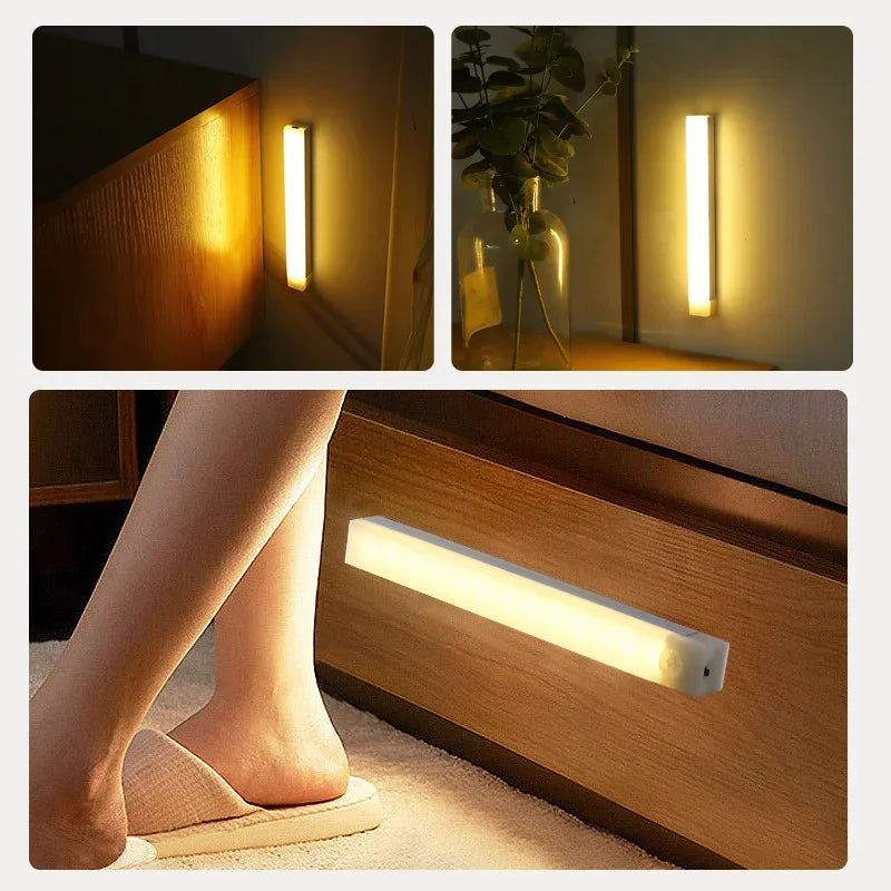 Motion Sensor Wireless LED Night Light USB Rechargeable Long Strip