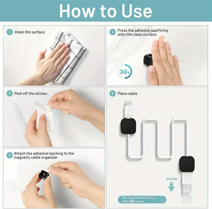 Organizer Adjustable Magnetic Cable Clips Cable Cord Holder