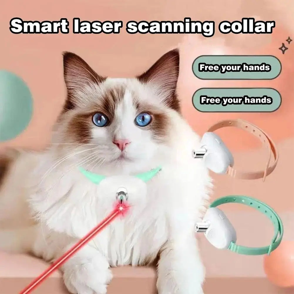 New Smart LED Laser Pet Collar Hands Free Automatic Laser
