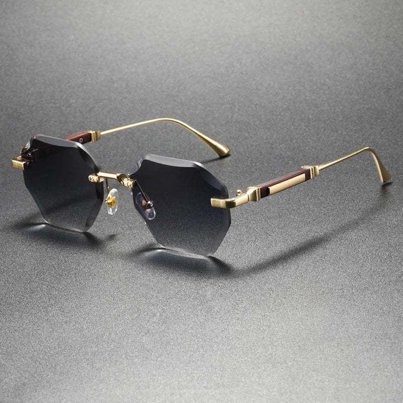 Man Woman Sunnies Fashion Unisex Rimless Sunglasses