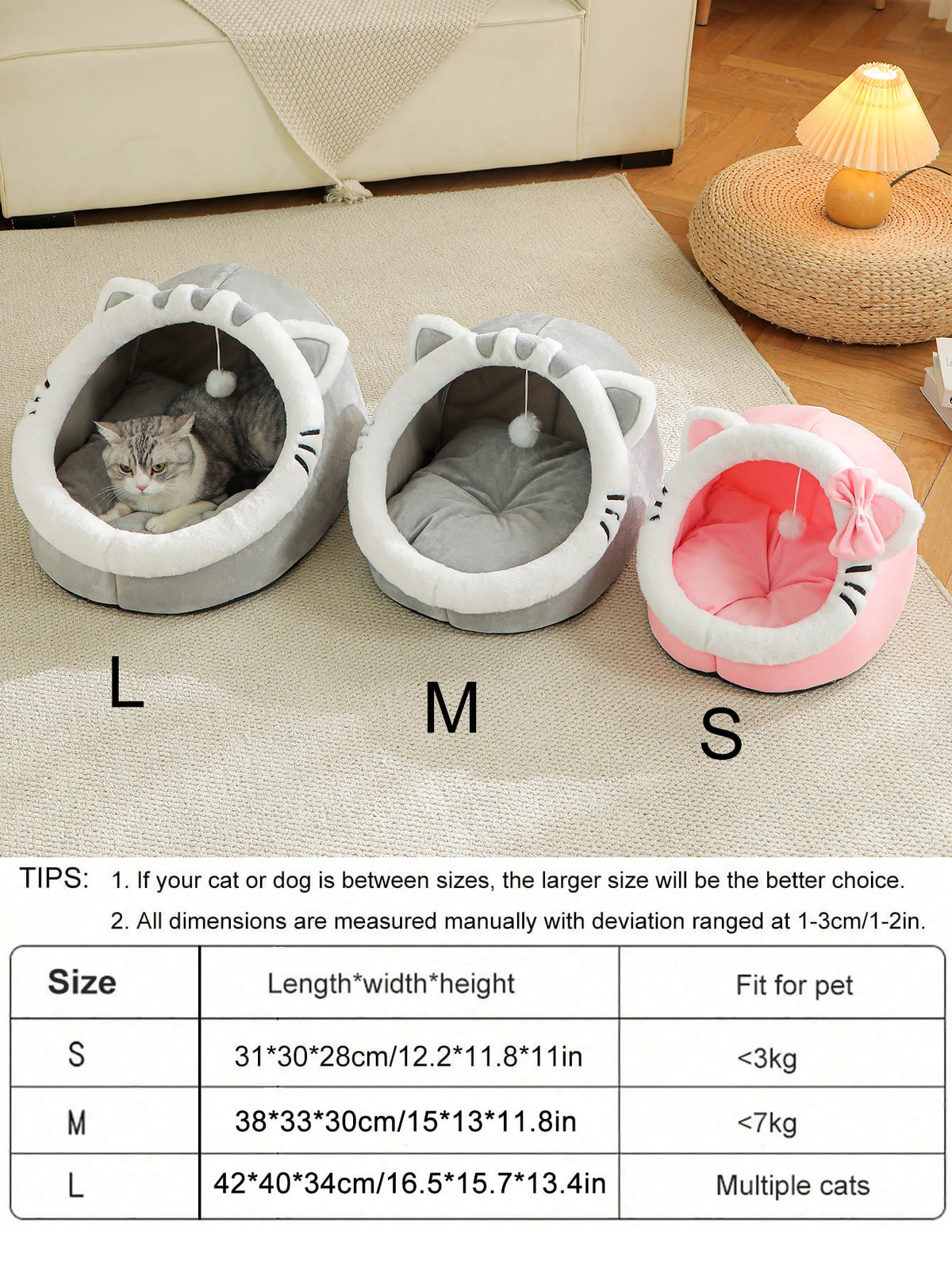 Cute And Soft Cat House Super Cat Bed Warm Deep Sleep Comfort