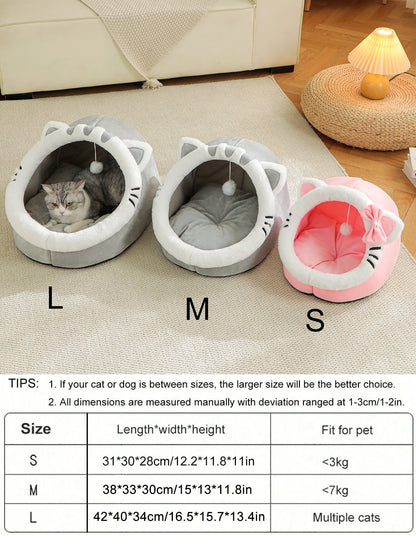 Cute And Soft Cat House Super Cat Bed Warm Deep Sleep Comfort