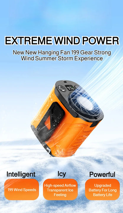 USB Rechargeable Waist-mounted Fan with Strong Light Turbine