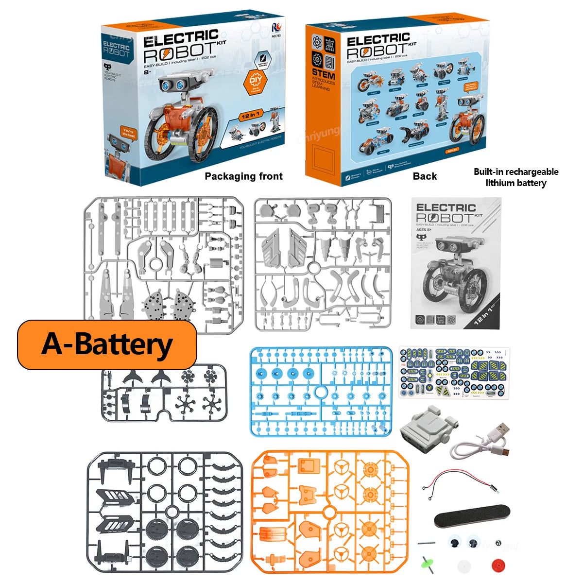 12-in-1 STEM Robot Building Kit Toys DIY Engineering Construction